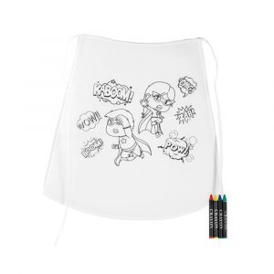 cape de super héros à colorier personnalisable - Avec crayons gras - Objet publicitaire enfant à colorier