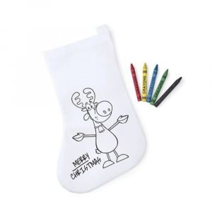 Chaussette à colorier, objet pub enfant pour Noël