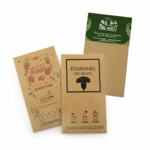 sachet kraft avec graines, objet publicitaire personnalisable éco-responsable