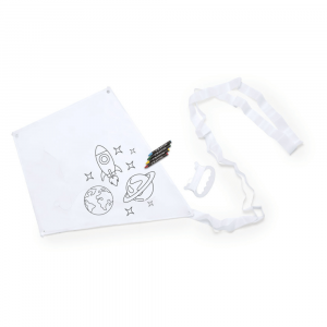 Cerf-volant à colorier personnalisable avec logo. Objet pub personnalisable enfant.