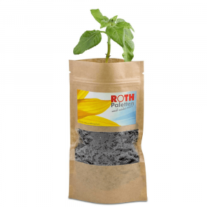 Plante verte en sachet avec graines personnalisables