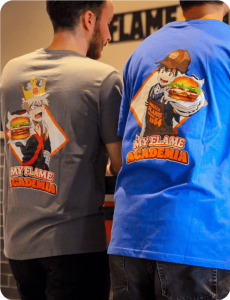 création de t-shirt sur mesure, T'shirt My hero Academia x Burger King