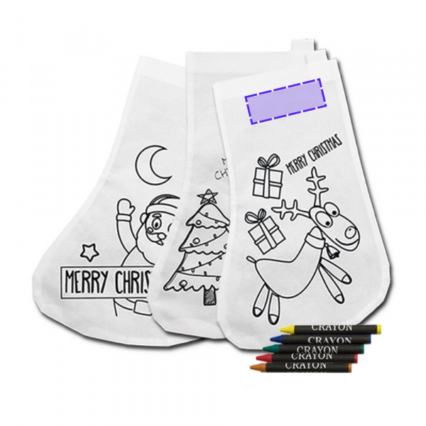 personnalisation des chaussettes à colorier de Noël